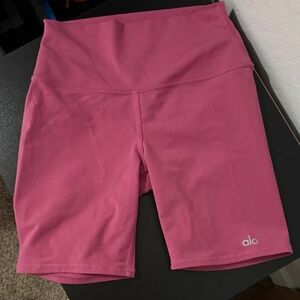 ALO Yoga High-Rise Rose Pink Bike Shorts